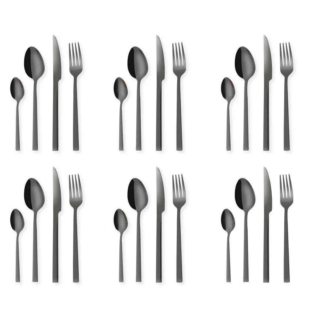 24Pcs Mirror Black Set Western Cutlery Set Flatware Set Forks Spoons Knives Combination Tableware Kitchen Dinnerware Wedding Set
24Pcs Mirror Black Set Western Cutlery Set Flatware Set Forks Spoons Knives Combination Tableware Kitchen Dinnerware Wedding Set