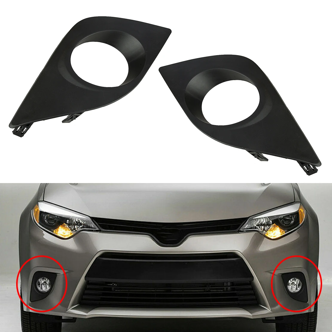 TO1039171 TO1038171 Black 1 Pair Left Right Bumper Fog Light Bezel Frame Fit for Toyota Corolla 2014-2016 8148202330 8148102340
TO1039171 TO1038171 Black 1 Pair Left Right Bumper Fog Light Bezel Frame Fit for Toyota Corolla 2014-2016 8148202330 8148102340