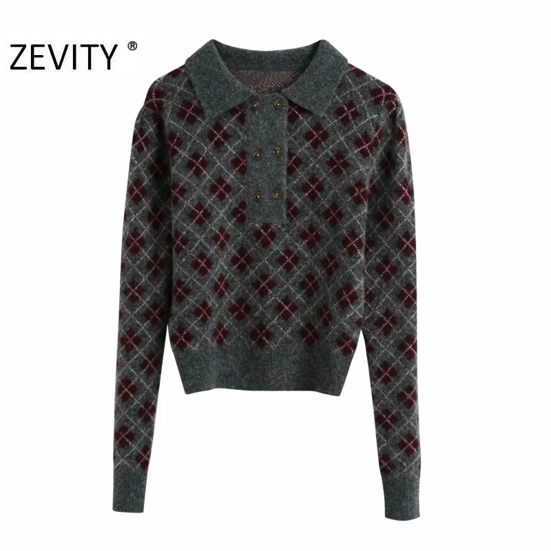 Zevity women vintage color matching Diamond knitting sweater lady long sleeve casual slim sweaters chic retro pullover tops S392
Zevity women vintage color matching Diamond knitting sweater lady long sleeve casual slim sweaters chic retro pullover tops S392