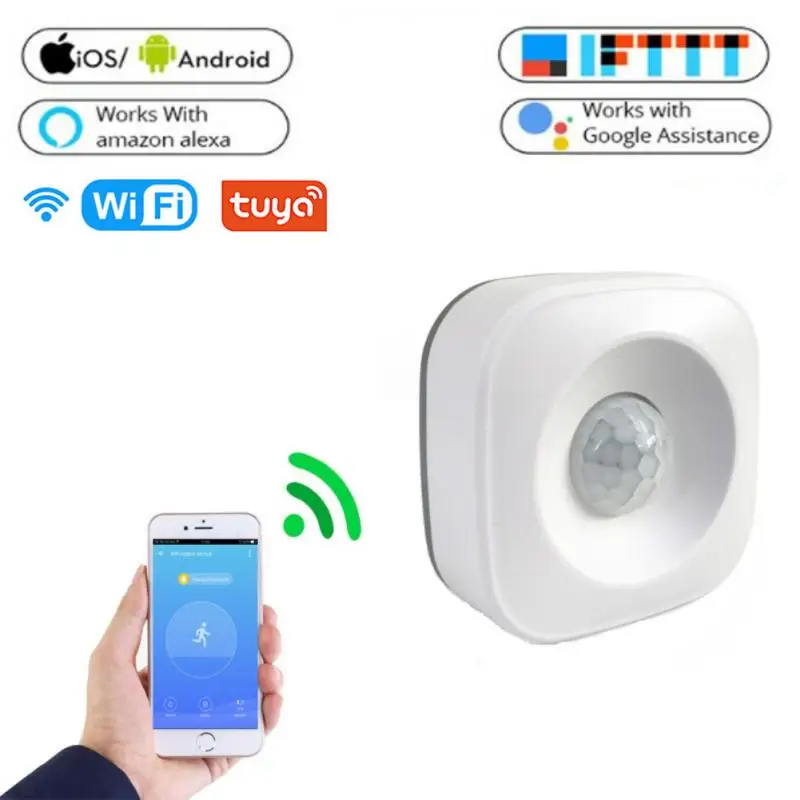 Беспроводной датчик движения Tuya, Wi-Fi Инфракрасный датчик движения, работает с приложением
Беспроводной датчик движения Tuya, Wi-Fi Инфракрасный датчик движения, работает с приложением