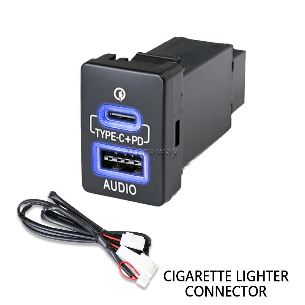 Красный светодиодный адаптер для быстрой зарядки Type-C PD с двумя портами USB для Toyota Yaris 2008 Prado LC150 Camry 2016 Reiz C-HR 2021, аксессуары
Красный светодиодный адаптер для быстрой зарядки Type-C PD с двумя портами USB для Toyota Yaris 2008 Prado LC150 Camry 2016 Reiz C-HR 2021, аксессуары