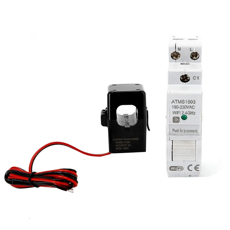 1 Piece ATMS1603 Tuya Single Phase Wifi Smart Energy Meter 100-230V Ammeter Power
1 Piece ATMS1603 Tuya Single Phase Wifi Smart Energy Meter 100-230V Ammeter Power