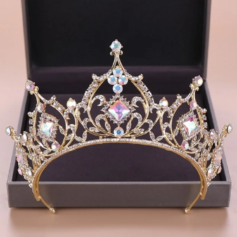 Baroque Crystal Tiara Crown Bride Hair Accessories Colorful Crystal Crown Bride's Tiaras Wedding Headpiece Princess Queen Diadem
Baroque Crystal Tiara Crown Bride Hair Accessories Colorful Crystal Crown Bride's Tiaras Wedding Headpiece Princess Queen Diadem