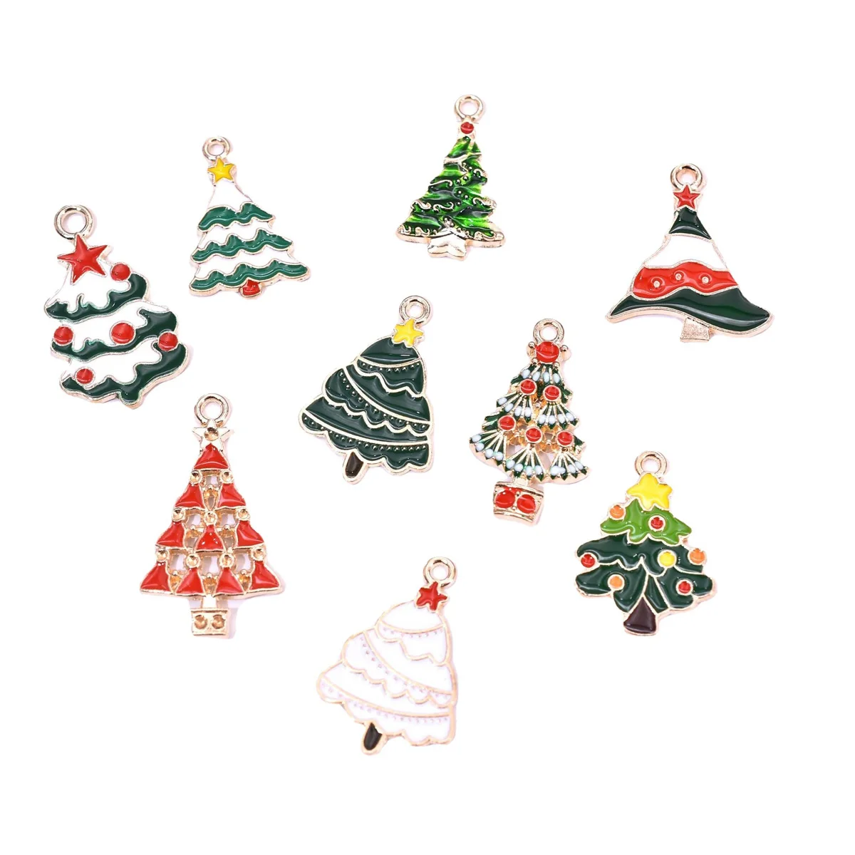 10PCS Multicolor Enamel Charms Christmas Pine Tree Metal Pendants DIY Men Women Bracelets Necklaces Accessories Crafts Supplies 
10PCS Multicolor Enamel Charms Christmas Pine Tree Metal Pendants DIY Men Women Bracelets Necklaces Accessories Crafts Supplies