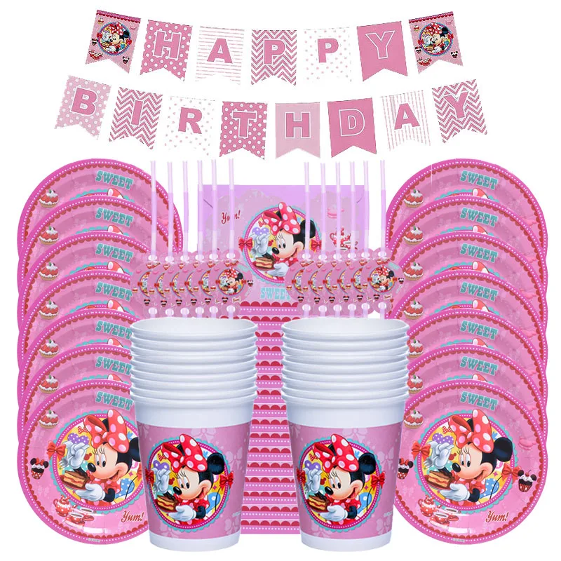 Pink Mickey Mouse Theme Party Supplies Disposable Tableware Set Minnie Paper Plates Tablecloth Girl Birthday Party Decoration
Pink Mickey Mouse Theme Party Supplies Disposable Tableware Set Minnie Paper Plates Tablecloth Girl Birthday Party Decoration