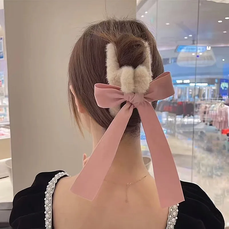 Korean Winter Plush Cute Bow Hair Claw Clips for Women Fairy Hairpins Faux Fur Ribbon Fashion Headwear Hair Accessories for Girl
Korean Winter Plush Cute Bow Hair Claw Clips for Women Fairy Hairpins Faux Fur Ribbon Fashion Headwear Hair Accessories for Girl