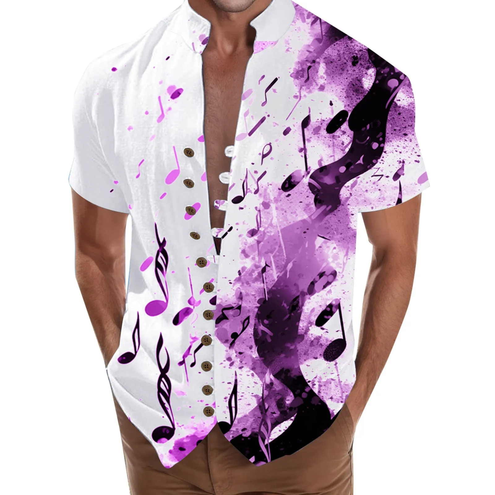 Mens 3D Digital Printing Pocket Buckle Lapel Short Sleeve Shirt Party Streetwear
Mens 3D Digital Printing Pocket Buckle Lapel Short Sleeve Shirt Party Streetwear