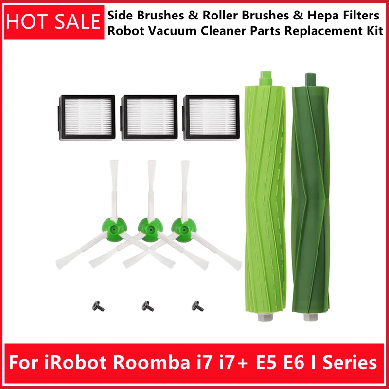 Боковые щетки, Роликовые щетки и фильтры Hepa для iRobot Roomba i7 + E5 E6 I Series Запчасти для робота-пылесоса, сменный комплект
Боковые щетки, Роликовые щетки и фильтры Hepa для iRobot Roomba i7 + E5 E6 I Series Запчасти для робота-пылесоса, сменный комплект