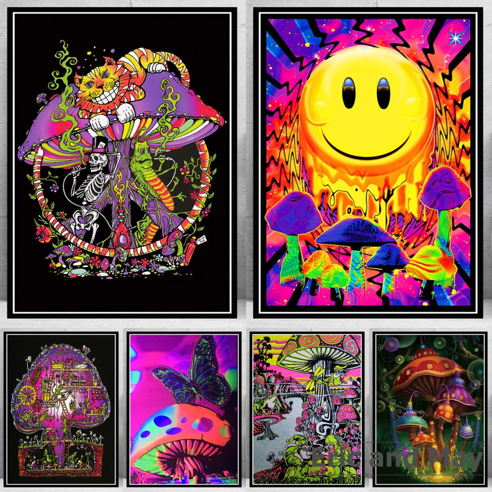 Trippy Visual Mushroom Mind Education Posters and Print Psychedelic Magic Black light Wall Art Canvas Painting Home Decor
Trippy Visual Mushroom Mind Education Posters and Print Psychedelic Magic Black light Wall Art Canvas Painting Home Decor