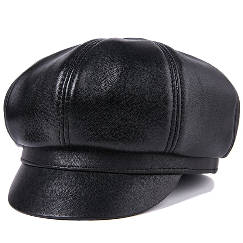 Leather Beret Caps Fashion Artist Female Korean Octagonal Cap Spring Autumn Casual Women Painter Sheepskin Flat Hat Newsboy Hats
Leather Beret Caps Fashion Artist Female Korean Octagonal Cap Spring Autumn Casual Women Painter Sheepskin Flat Hat Newsboy Hats
