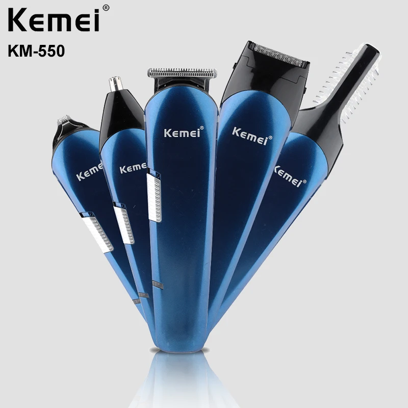 Kemei 5 In 1 Men's Professional Rechargeable Hair Clipper Electric Shaver Nose Hair Trimmer Face Epilator KM-550 Carving Razor
Kemei 5 In 1 Men's Professional Rechargeable Hair Clipper Electric Shaver Nose Hair Trimmer Face Epilator KM-550 Carving Razor