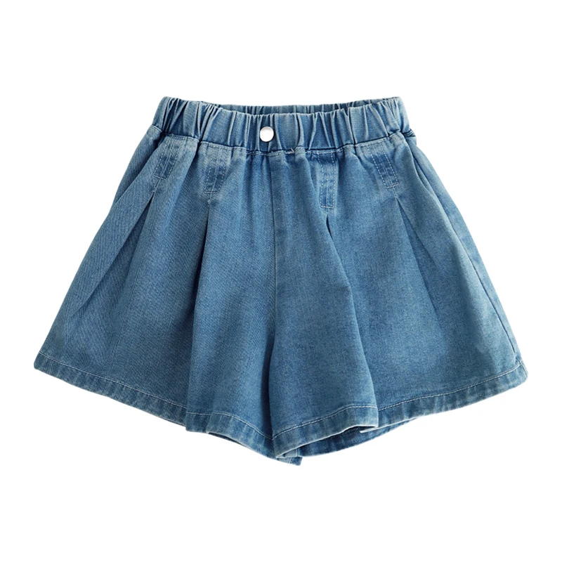 Teenage Pants Summer Kid Elastic Washed Pleated Shorts for Girls Fashion Girls Shorts Children Blue Short Jeant Pants Clothes 
Teenage Pants Summer Kid Elastic Washed Pleated Shorts for Girls Fashion Girls Shorts Children Blue Short Jeant Pants Clothes
