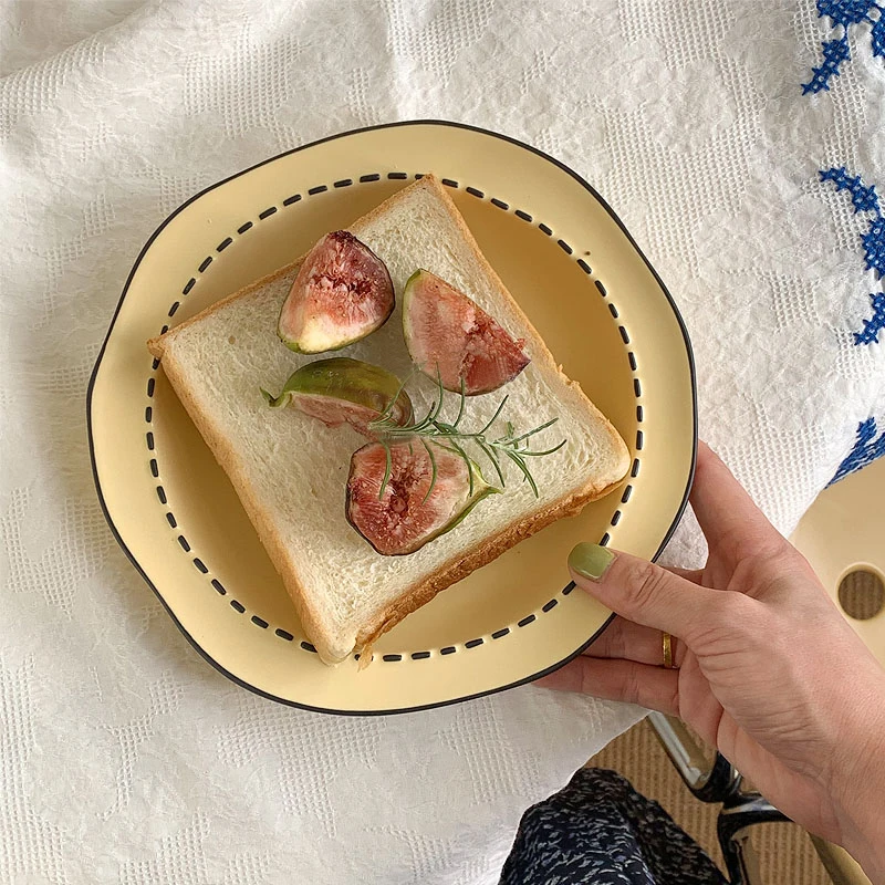 Japanese Mulanxi Cream Cartoon Ceramic Plate Irregular Rice Bowl Soup Ceramic Tableware Set Household Dish Stripe Dinner Plate
Japanese Mulanxi Cream Cartoon Ceramic Plate Irregular Rice Bowl Soup Ceramic Tableware Set Household Dish Stripe Dinner Plate
