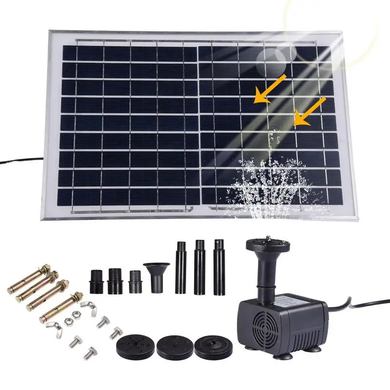 

Solar Fountain Pump 10W Fountain Pump With Panel Floating Water Pump Kit With Nozzle Solar Powered Fountain For Bird Bath