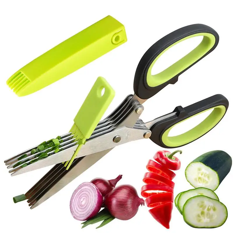 Scallion Steel Herb Kitchen Cutting Scissor Slicer Shears Vegetable Laver Stainless Meat Spices Cooking Cutter Multi-layer Tool
Scallion Steel Herb Kitchen Cutting Scissor Slicer Shears Vegetable Laver Stainless Meat Spices Cooking Cutter Multi-layer Tool