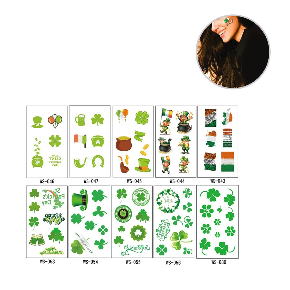 10 Sheets Creative Waterproof Patricks Day Decor Sticker Sticker Set for Club Festival Party
10 Sheets Creative Waterproof Patricks Day Decor Sticker Sticker Set for Club Festival Party