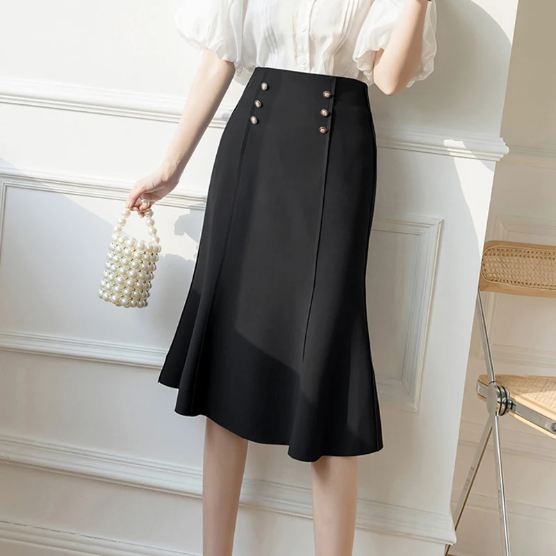 Female Elegant Double Breasted Mermaid Skirts Women Solid Tight Hip High Waist Temperament Fashion Skirts Office Ladies Harajuku
Female Elegant Double Breasted Mermaid Skirts Women Solid Tight Hip High Waist Temperament Fashion Skirts Office Ladies Harajuku