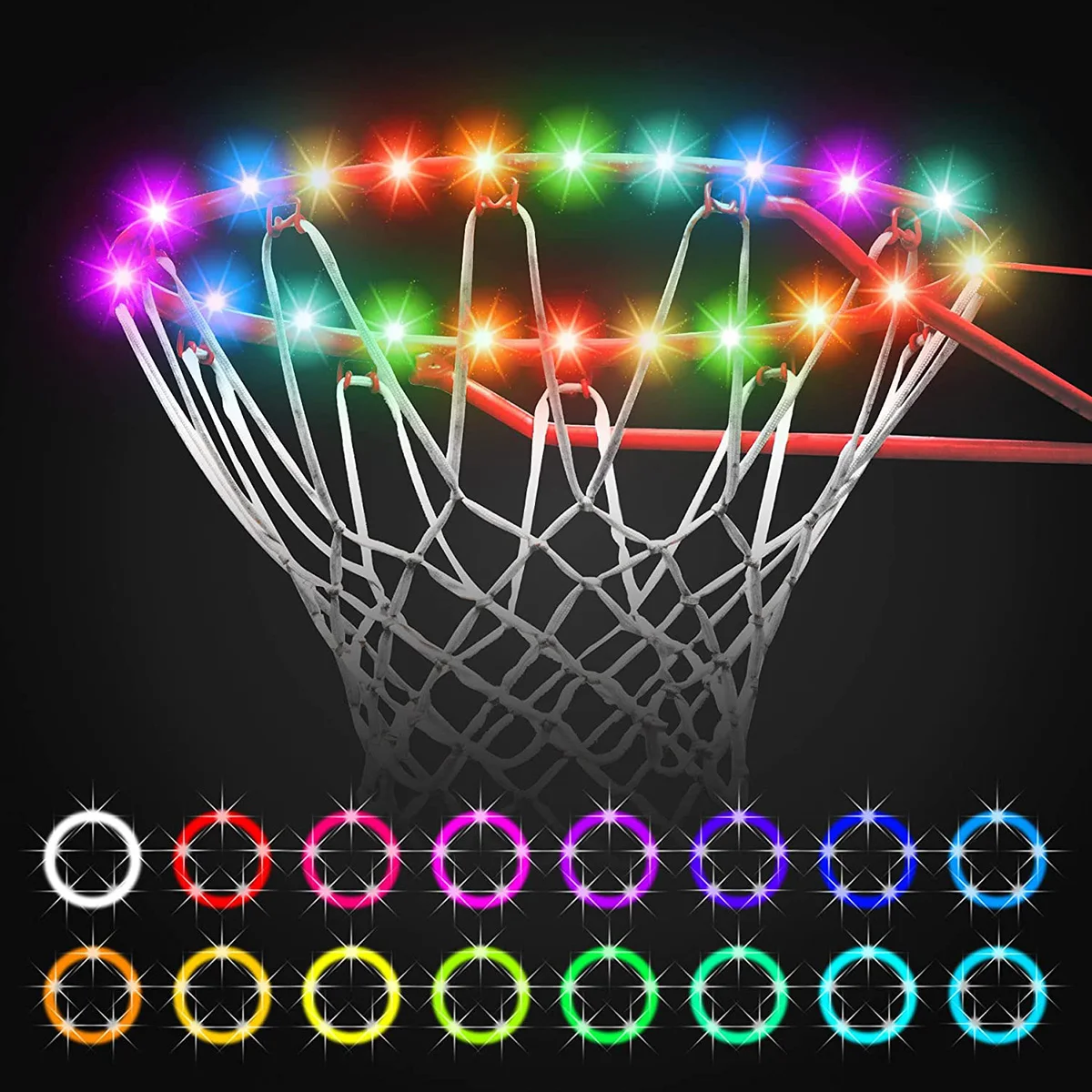 4.9ft Basketball Hoop Light Remote Control Basketball Rim LED Strip IP68 Waterproof LED Basketball Rim String with 17 Colors and
4.9ft Basketball Hoop Light Remote Control Basketball Rim LED Strip IP68 Waterproof LED Basketball Rim String with 17 Colors and