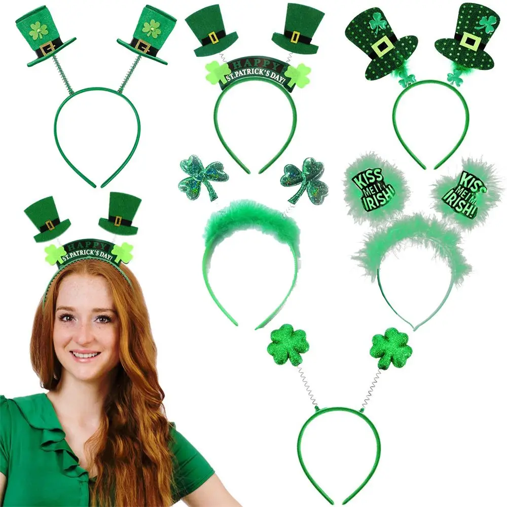 

St Patricks Day Decorations Lucky Irish Shamrock Clover Headwear Headband Holiday Accessories