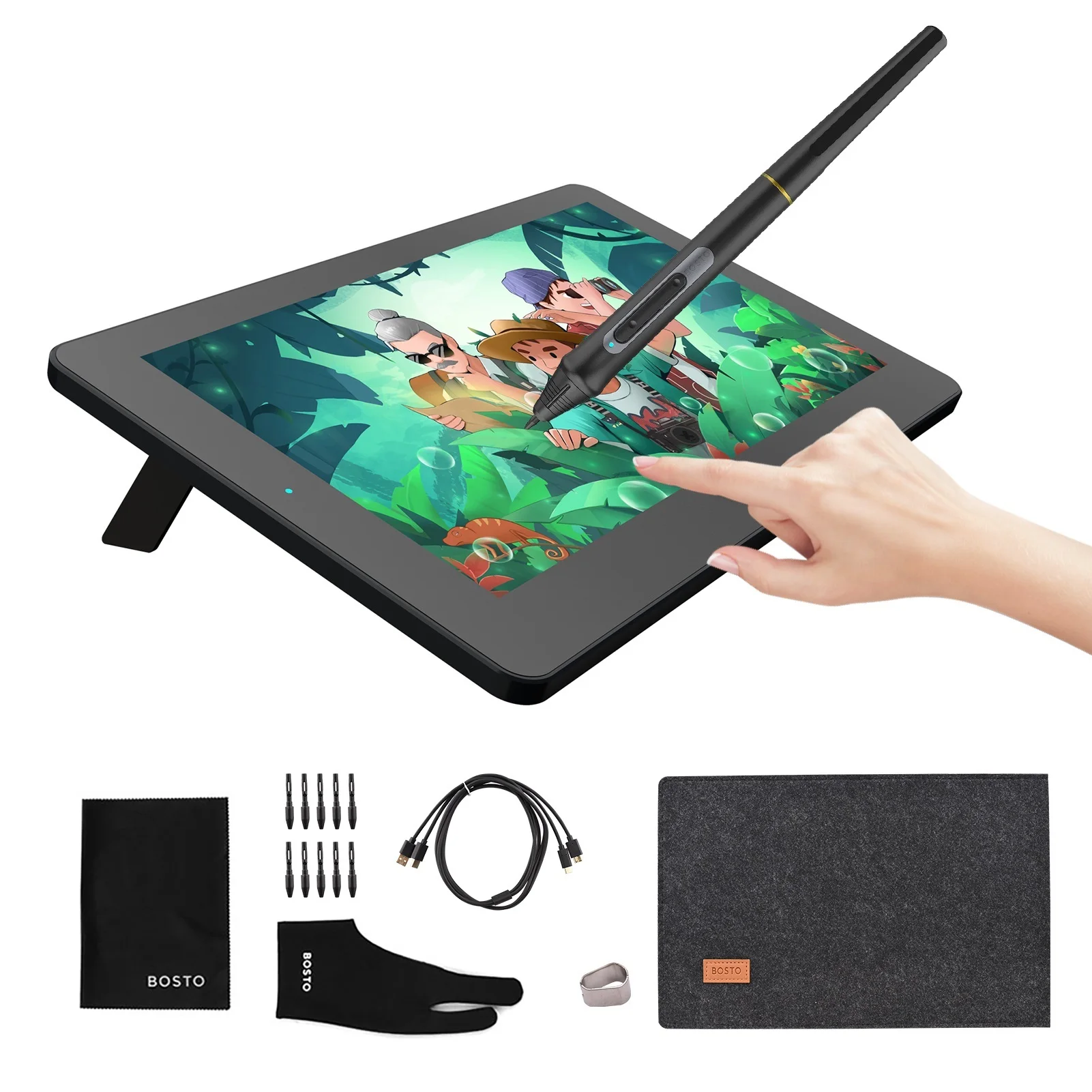 

New 11.6 Inch Graphics Drawing Tablet BT-12HD/BT-12HDT Digital Drawing Tablet HD HIPS LCD 1366*768 Display 8192 Pressure Level