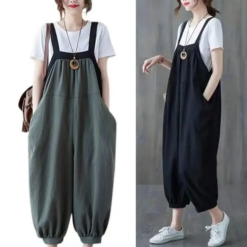 Woman's Sleeveless High Waist Jumpsuits Summer Women Retro Patchwork Wide Leg Overalls Female Ankle-length Harem Pants Rompers
Woman's Sleeveless High Waist Jumpsuits Summer Women Retro Patchwork Wide Leg Overalls Female Ankle-length Harem Pants Rompers