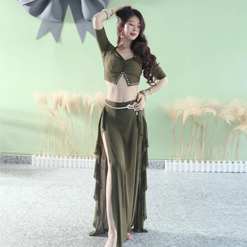Oriental Dancing Elegant Sari Belly Dance Suit Performance Jazz Square Collar Modern Arab Woman Latin Rhinestones Ruffle Clothes
Oriental Dancing Elegant Sari Belly Dance Suit Performance Jazz Square Collar Modern Arab Woman Latin Rhinestones Ruffle Clothes