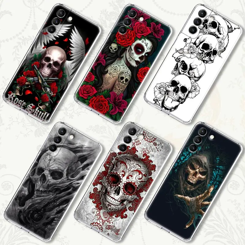 Retro Style Flower Rose Skull Transparent Silicone Case for Samsung Galaxy S22 S21 S20 FE S 22 Ultra S10E S9 Plus 5G Cover Coque
Retro Style Flower Rose Skull Transparent Silicone Case for Samsung Galaxy S22 S21 S20 FE S 22 Ultra S10E S9 Plus 5G Cover Coque