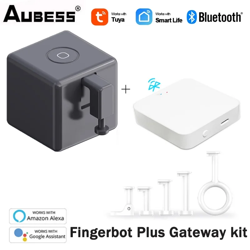 Робот TUYA Adaprox Fingerbot Plus, совместимый с Bluetooth, работает с приложением Alexa Google Assistant
Робот TUYA Adaprox Fingerbot Plus, совместимый с Bluetooth, работает с приложением Alexa Google Assistant