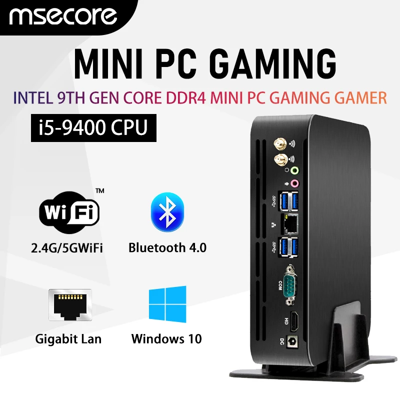 

MSECORE Intel 9th Gen core i5-9400 DDR4 32GB 512GB Mini PC Windows 11 Desktop Computer Gaming Pc Linux Nettop HTPC HDMI WiFi 4K
