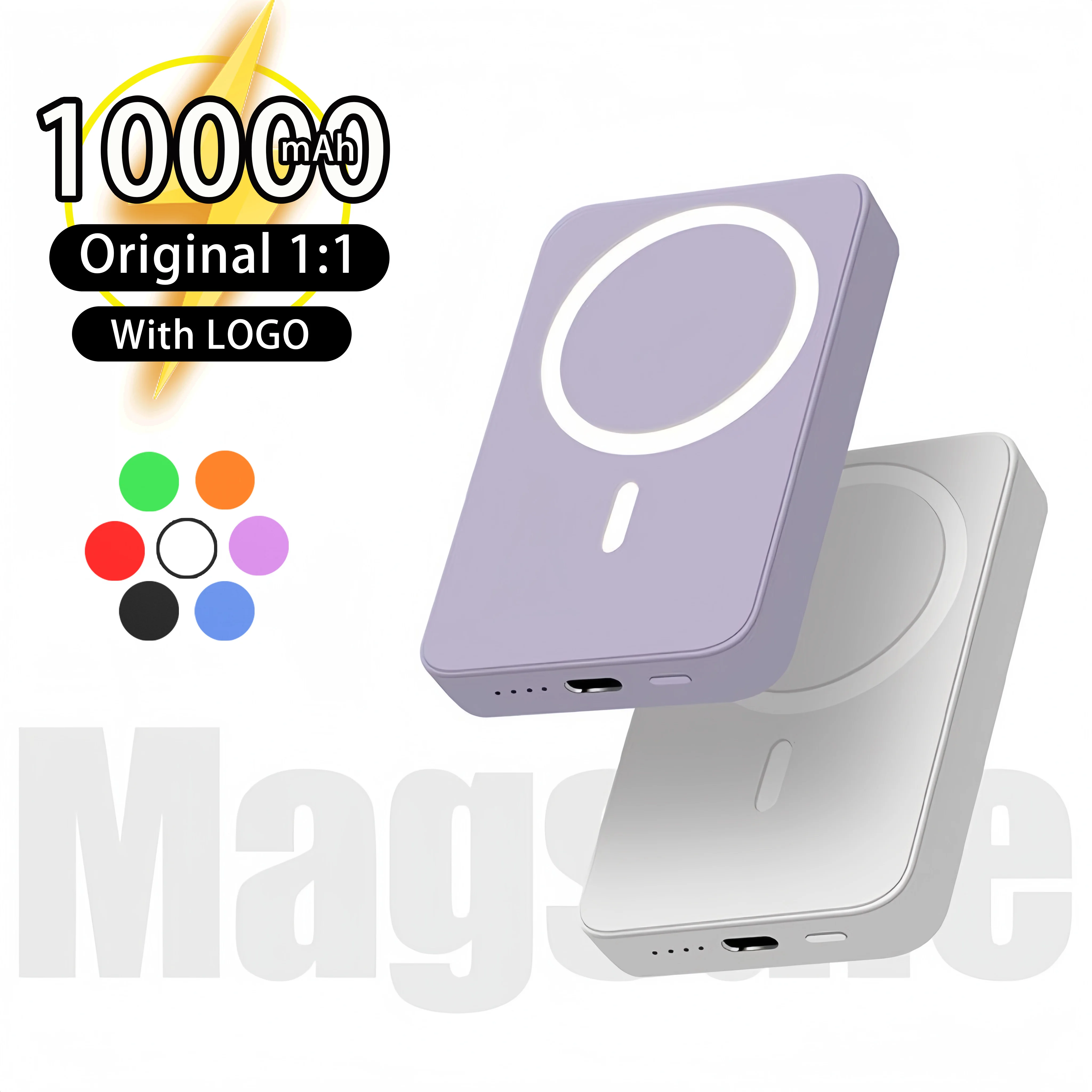 10000 mAh Magsafe Зарядка с магнитной зарядкой в окне быстрой зарядки Портативный беспроводной аккумулятор с логотипом Apple для iPhone
10000 mAh Magsafe Зарядка с магнитной зарядкой в окне быстрой зарядки Портативный беспроводной аккумулятор с логотипом Apple для iPhone