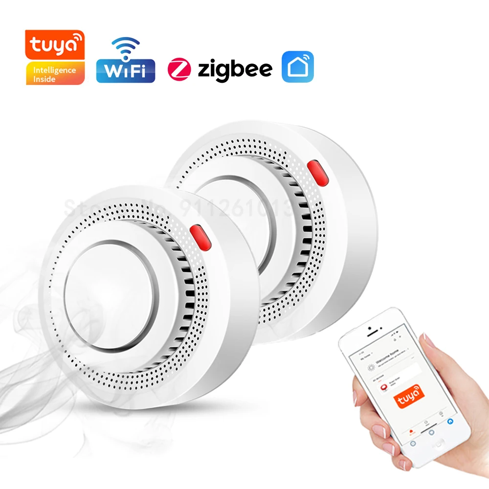 Детектор дыма Tuya Wi-Fi/Zigbee, безопасный для дома и кухни датчик дыма, звуковая сигнализация, работает с Zigbee Hub Smart Life
Детектор дыма Tuya Wi-Fi/Zigbee, безопасный для дома и кухни датчик дыма, звуковая сигнализация, работает с Zigbee Hub Smart Life