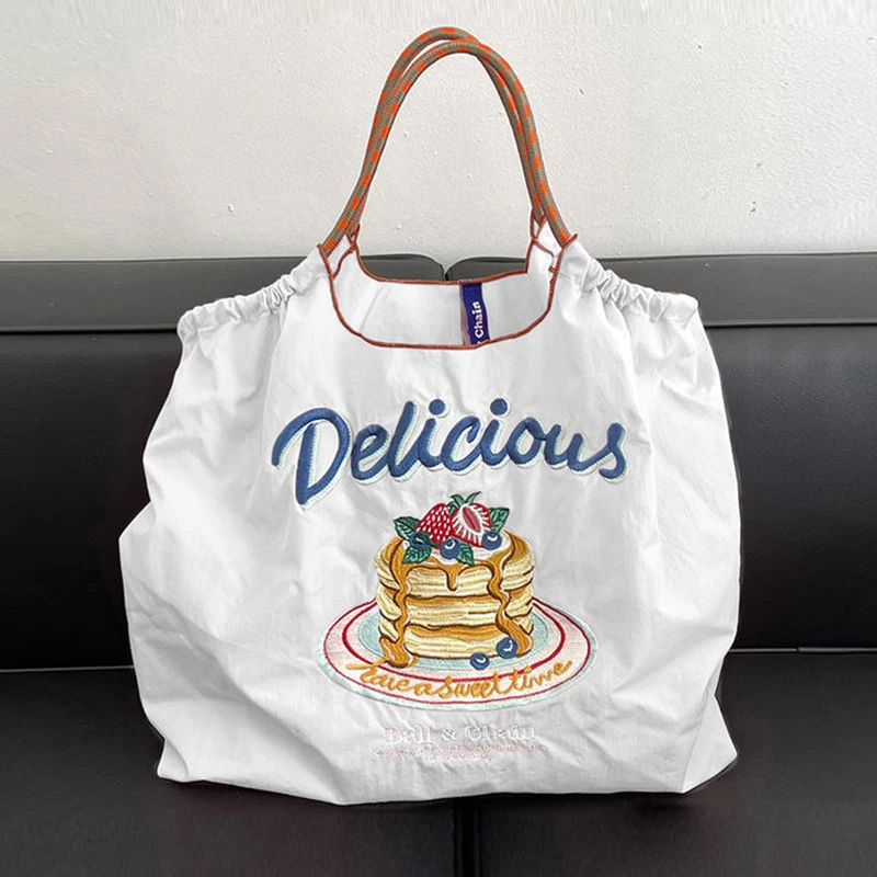 Large Capacity Brand Nylon Tote Bags Woman Shoulder Bag High Quality Luxury Shopping Bag Casual embroidery Lady Handbag Purses 
Large Capacity Brand Nylon Tote Bags Woman Shoulder Bag High Quality Luxury Shopping Bag Casual embroidery Lady Handbag Purses