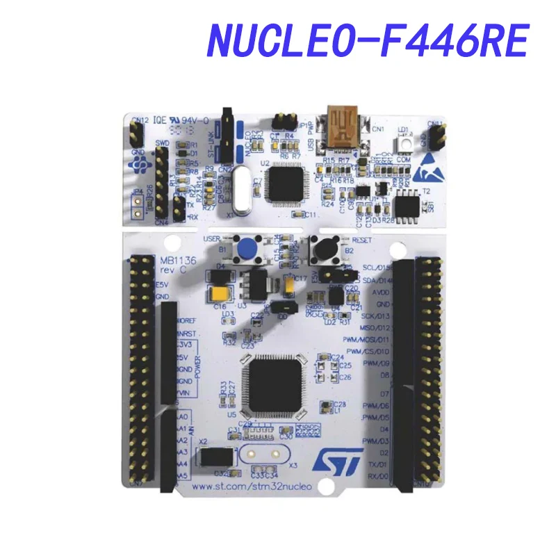

NUCLEO-F446RE Development Boards & Kits - ARM STM32 Nucleo-64 development board STM32F446RE MCU, supports Arduino & ST morpho