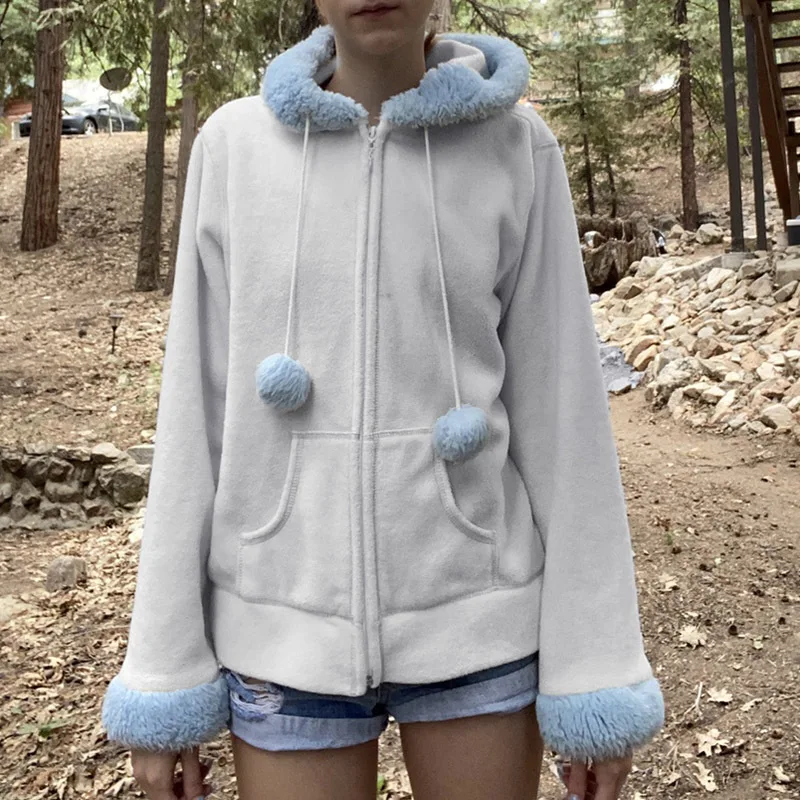 2021 Autumn and Winter Casual Color Matching Cardigan Jacket New Furry Hooded Sweater Plus Velvet Warm Loose Zipper Sweatshirt
2021 Autumn and Winter Casual Color Matching Cardigan Jacket New Furry Hooded Sweater Plus Velvet Warm Loose Zipper Sweatshirt