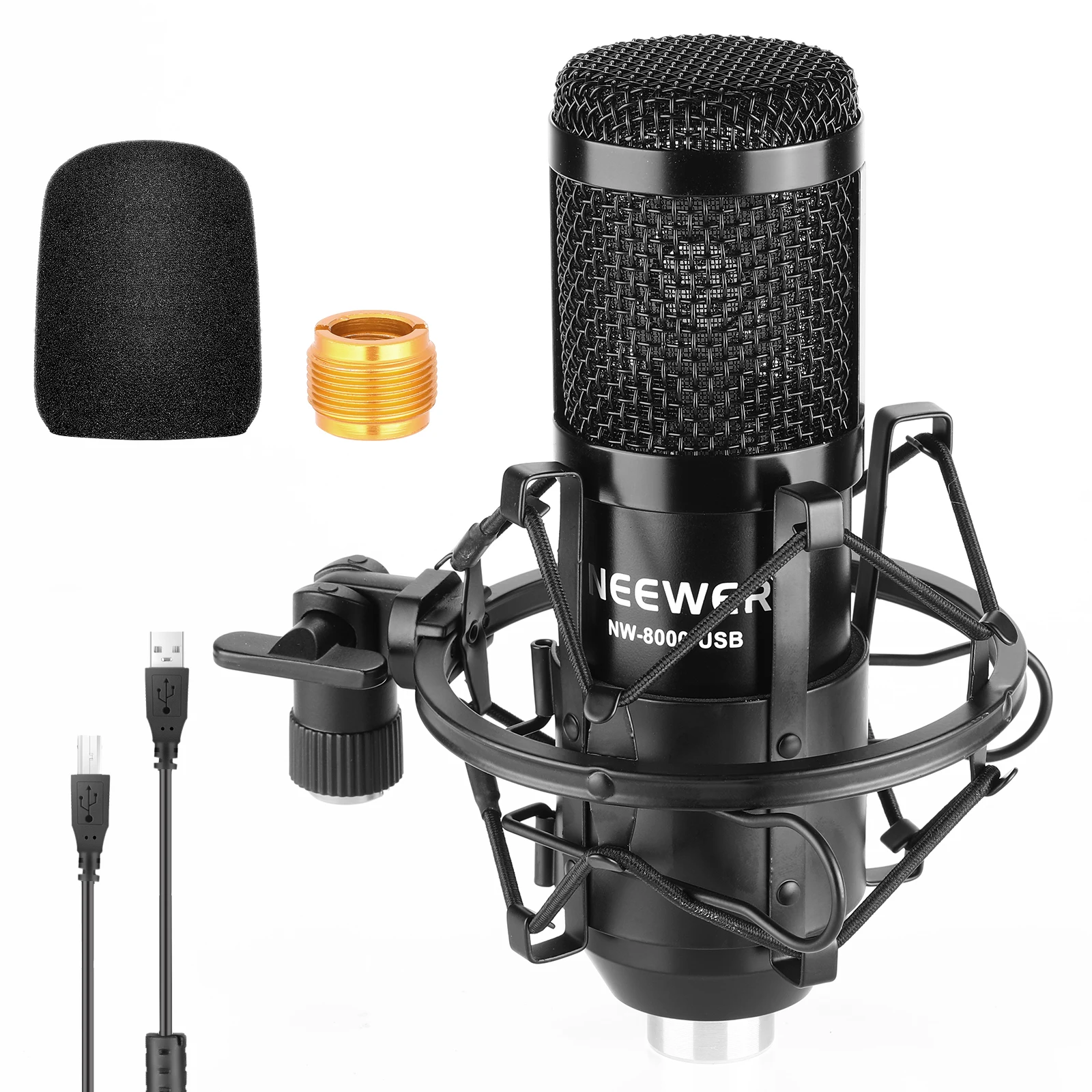 Neewer NW-8000 USB Microphone Supercardioid Condenser Mic with Shock Mount for Singing, Vlog, Podcast, Live Streaming, Plug Play 
Neewer NW-8000 USB Microphone Supercardioid Condenser Mic with Shock Mount for Singing, Vlog, Podcast, Live Streaming, Plug Play
