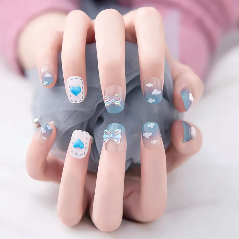 24PCS Fake Nails White Clouds Pattern Press On Nails Tips Round Head Removable Wearable False Nails Salon DIY Art for Girl
24PCS Fake Nails White Clouds Pattern Press On Nails Tips Round Head Removable Wearable False Nails Salon DIY Art for Girl