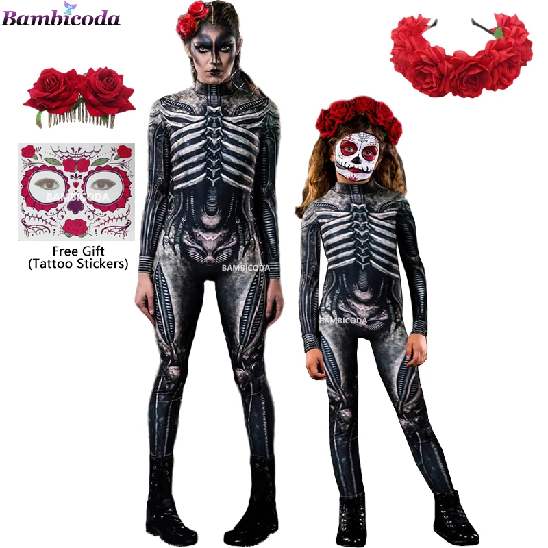 Halloween Scary Cosplay Costumes Skeleton Bodysuit Devil Vampire Carnival Party Skull Jumpsuit Mommy and Me Matching Outfits
Halloween Scary Cosplay Costumes Skeleton Bodysuit Devil Vampire Carnival Party Skull Jumpsuit Mommy and Me Matching Outfits