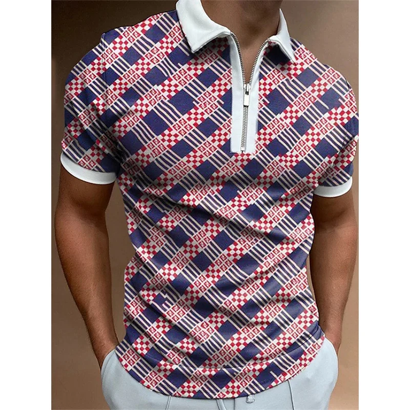 Summer Men's Matching Clothing Polo Shirts Patchwork Casual Stripe Short Sleeve Tee Men Turn-Down Collar Zipper Polos Shirt Tops
Summer Men's Matching Clothing Polo Shirts Patchwork Casual Stripe Short Sleeve Tee Men Turn-Down Collar Zipper Polos Shirt Tops