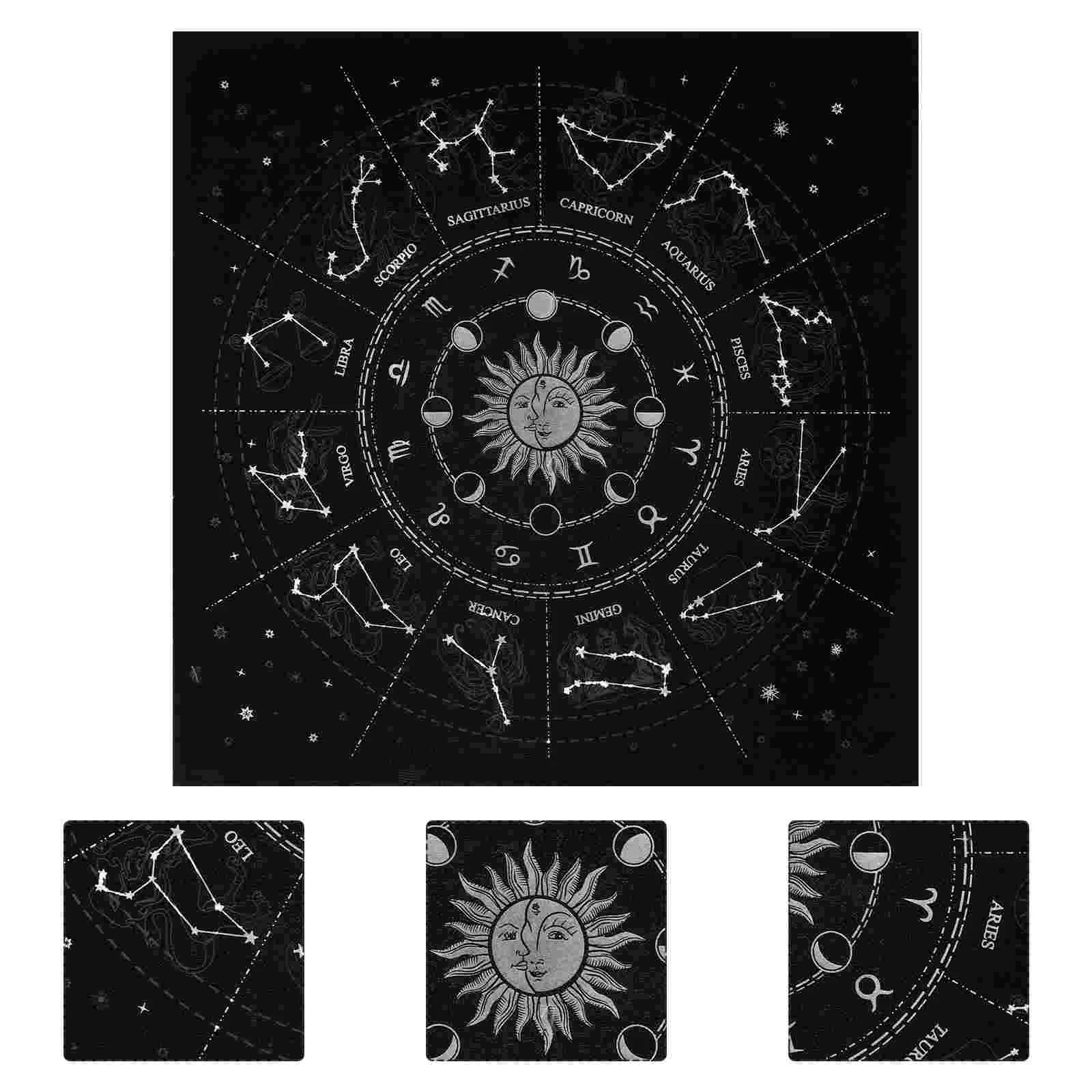 

Divination Tarob Tools Moon Phase Tapestry Dedicated Tarot Cloth Party Constellation Tablecloth Flannel