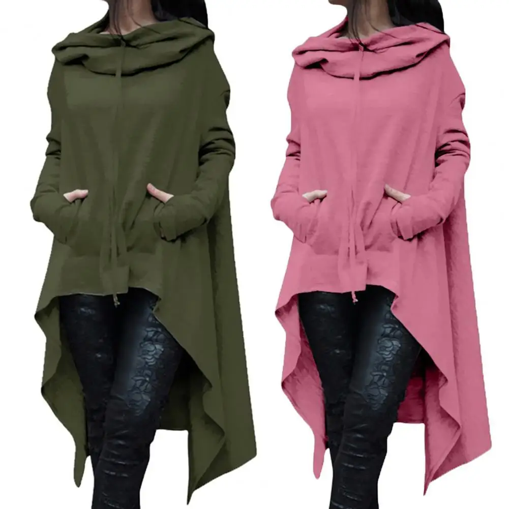 2022 Women's Irregular Hem Hoodie Sweatshirt Cape Fashion Drawstring Pocket Women's Hoodie Pullover
2022 Women's Irregular Hem Hoodie Sweatshirt Cape Fashion Drawstring Pocket Women's Hoodie Pullover