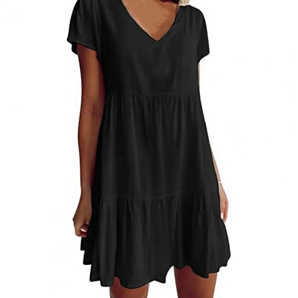 Summer Women T Shirt Beach Dress Loose V Neck Casual Short Sleeve Summer Tunic Short Flowy Swing Dresses Vestidos De Mujer
Summer Women T Shirt Beach Dress Loose V Neck Casual Short Sleeve Summer Tunic Short Flowy Swing Dresses Vestidos De Mujer