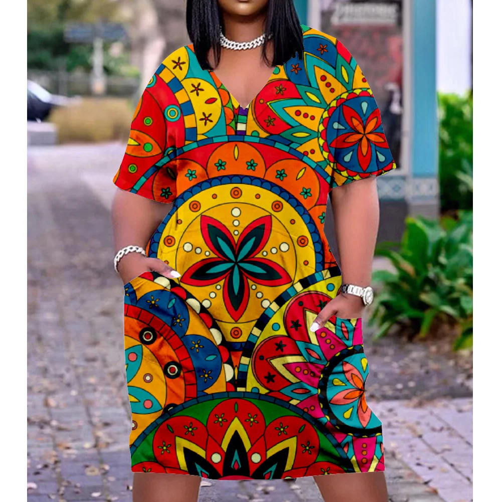 Summer Art Painted Dress 3D Printed Fashion Gothic Women Short Sleeve Beach Dresses Sexy Girls Boho V-Neck Loose Beachwear Dress 
Summer Art Painted Dress 3D Printed Fashion Gothic Women Short Sleeve Beach Dresses Sexy Girls Boho V-Neck Loose Beachwear Dress