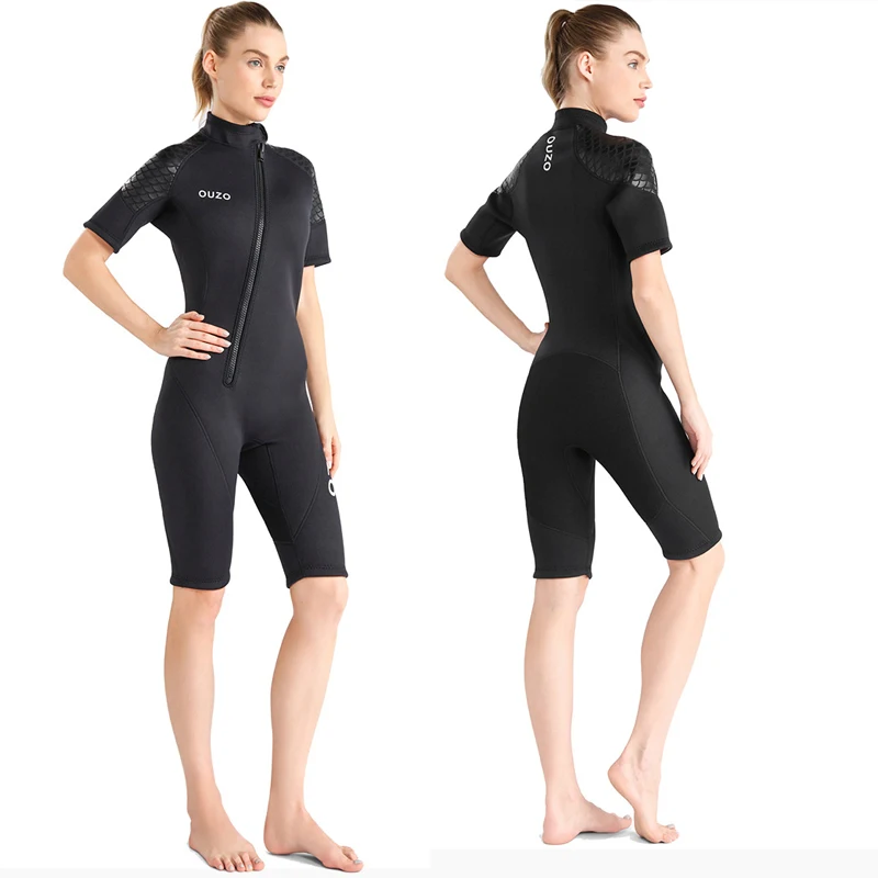 Wetsuit Women Men 3mm Neoprene Dive Shorty Wet Suit Thermal Short Sleeve Swimsuit for Adults Front Zipper UV Protection Bathing 
Wetsuit Women Men 3mm Neoprene Dive Shorty Wet Suit Thermal Short Sleeve Swimsuit for Adults Front Zipper UV Protection Bathing