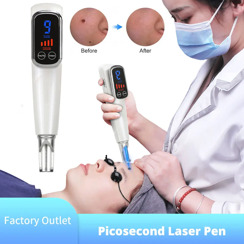 

Picosecond Laser Pen Tattoo Removal Machine and Pigment Scar Freckle Mole Eyebrow Remove Black Dots Melanin Face Skin Care Tools