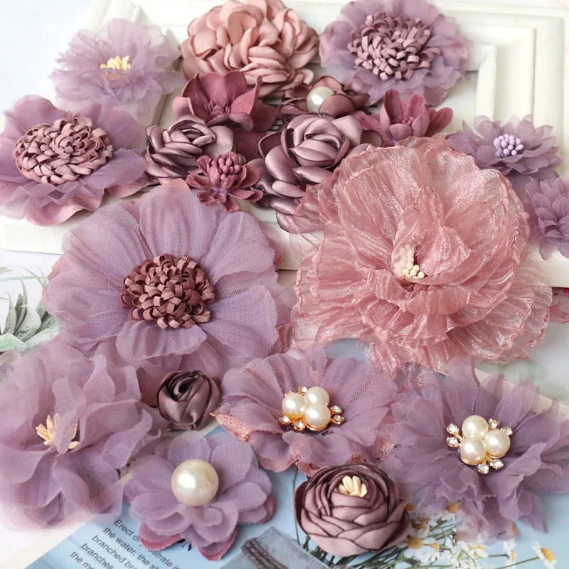 10PCS/Lot Dark Purple Series Chiffon Fabric Artificial Flowers For Wedding Dress Hats Headband Decoration 
10PCS/Lot Dark Purple Series Chiffon Fabric Artificial Flowers For Wedding Dress Hats Headband Decoration