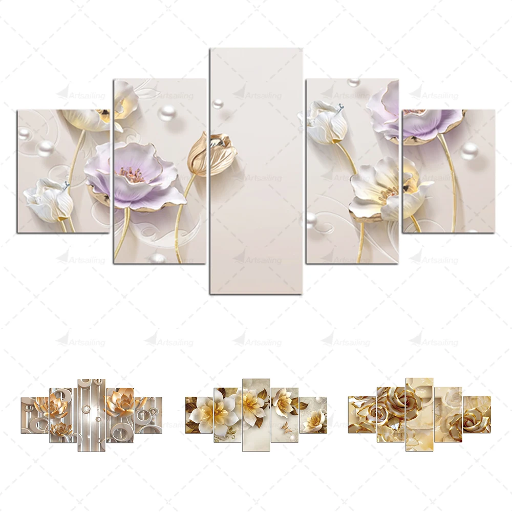 HD Prints 5 Pieces Abstract Flowers Canvas Painting Modular Lotus Picture for Living Room Poster Wall Art Home Decor
HD Prints 5 Pieces Abstract Flowers Canvas Painting Modular Lotus Picture for Living Room Poster Wall Art Home Decor