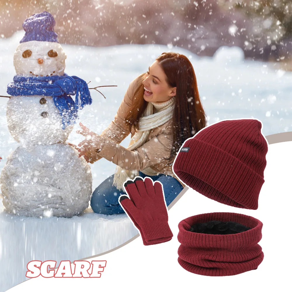 Plush Hat Scarf Gloves Male Female Adult Knitted Thickening for Outdoor Warm Against The Cold 3 Pcs Winter Luxurious Suit
Plush Hat Scarf Gloves Male Female Adult Knitted Thickening for Outdoor Warm Against The Cold 3 Pcs Winter Luxurious Suit