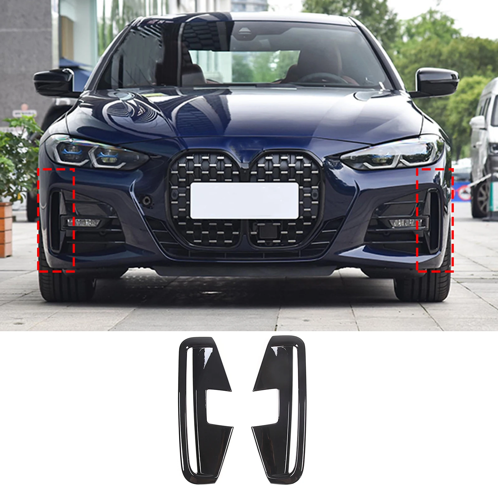 For BMW 4 Series G22 G23 2021-2023 ABS Carbon Fiber/Black ABS Front Fog Light Frame Cover Trim Stickers Car Accessories
For BMW 4 Series G22 G23 2021-2023 ABS Carbon Fiber/Black ABS Front Fog Light Frame Cover Trim Stickers Car Accessories
