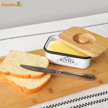 SENSEMAKE Butter Dish Box with Lid and Butter Holder Container for Counter Top, Large Butter Keeper Holds Up to 2 Sticks White