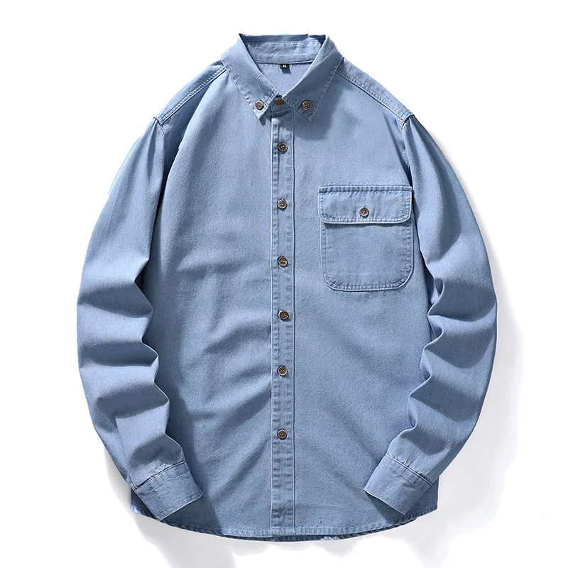 New Syle Men's Denim Shirt Cotton Jeans Shirt Spring Autumn Men Denim Shirt Long Sleeve Soft Pocket Jeans Cowboy Size M-4XL 
New Syle Men's Denim Shirt Cotton Jeans Shirt Spring Autumn Men Denim Shirt Long Sleeve Soft Pocket Jeans Cowboy Size M-4XL